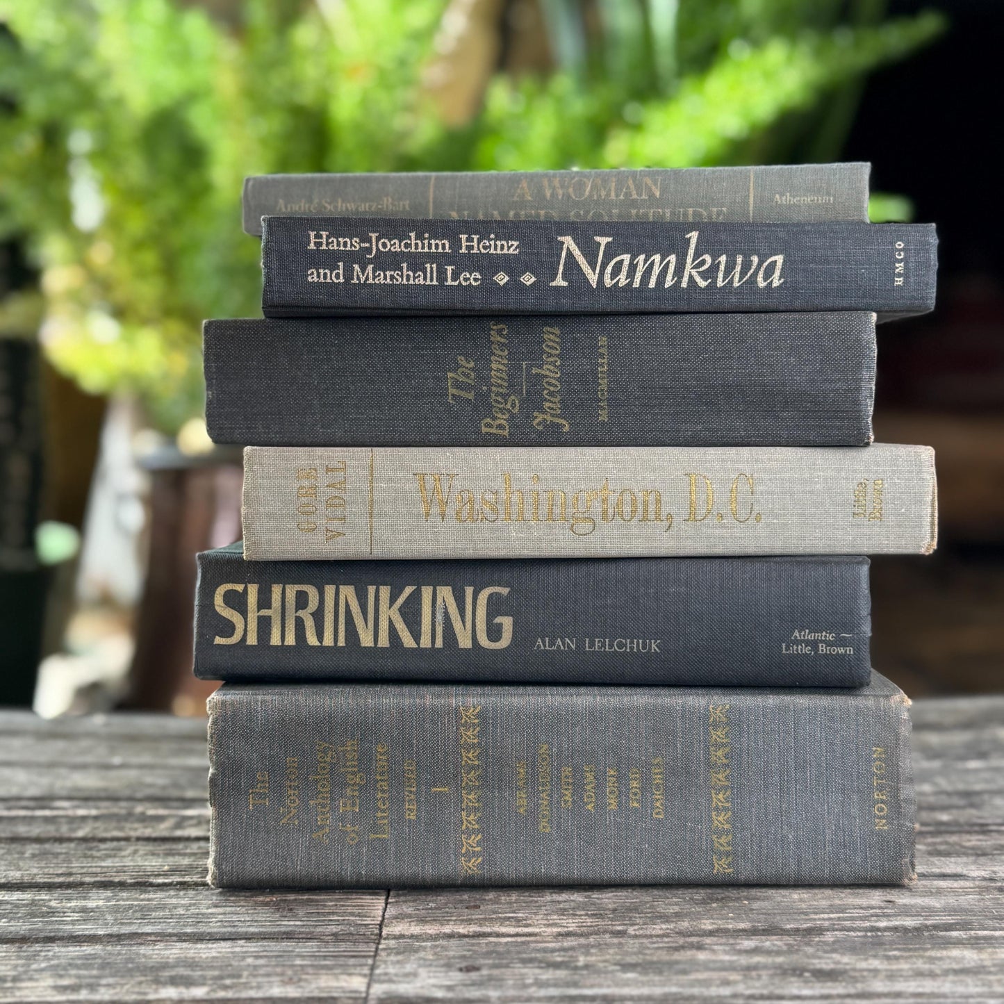 Dark and Light Gray Vintage Mid Century Books for Shelf Styling