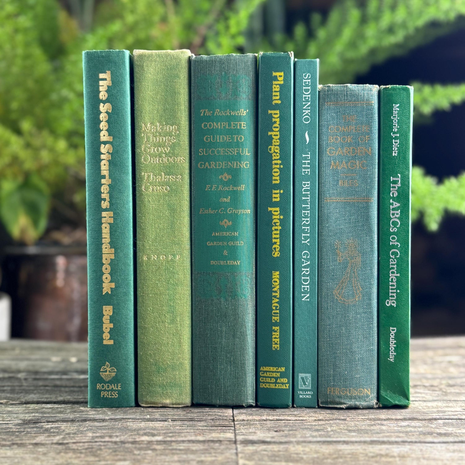 Vintage Green Gardening Book Bundle