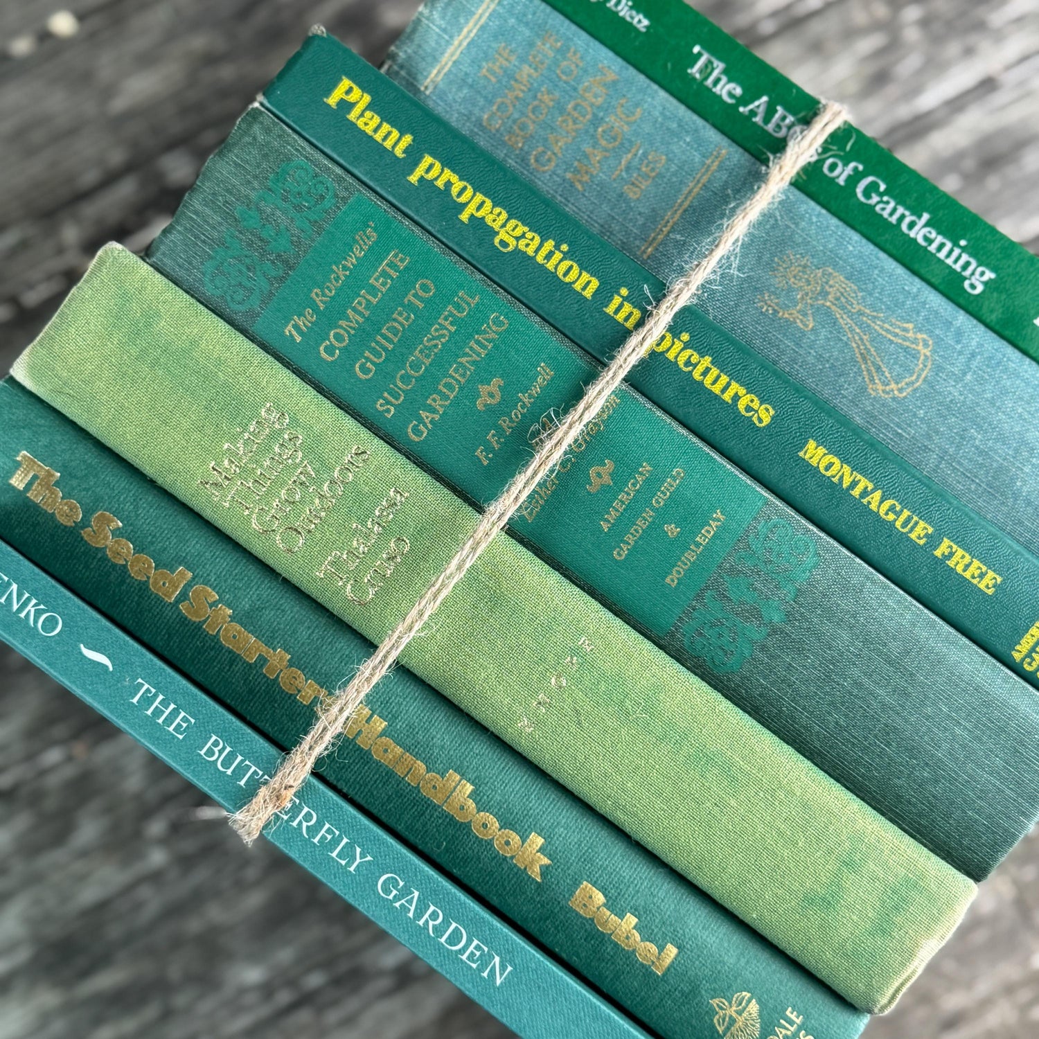 Vintage Green Gardening Book Bundle