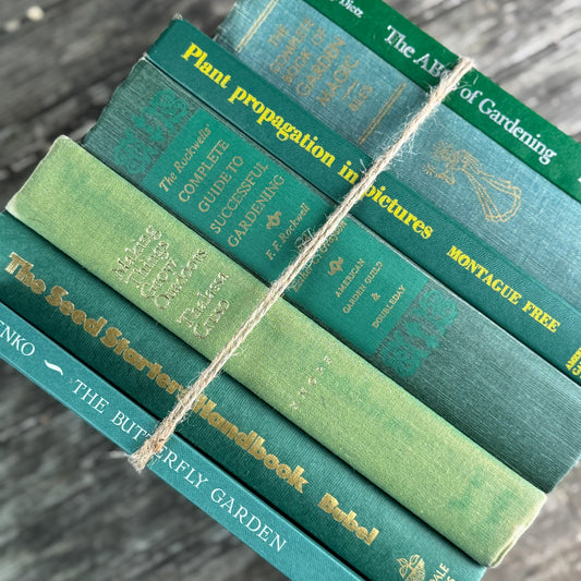 Vintage Green Gardening Book Bundle