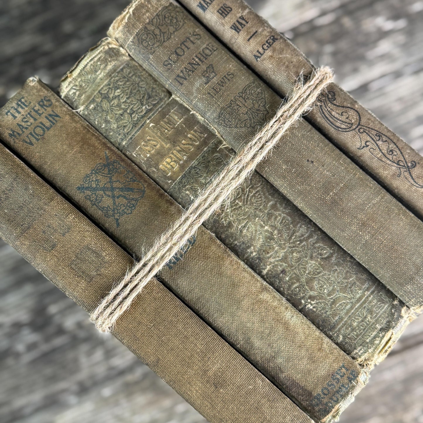 Green and Beige Antique Literature Books