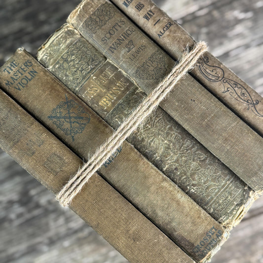 Green and Beige Antique Literature Books