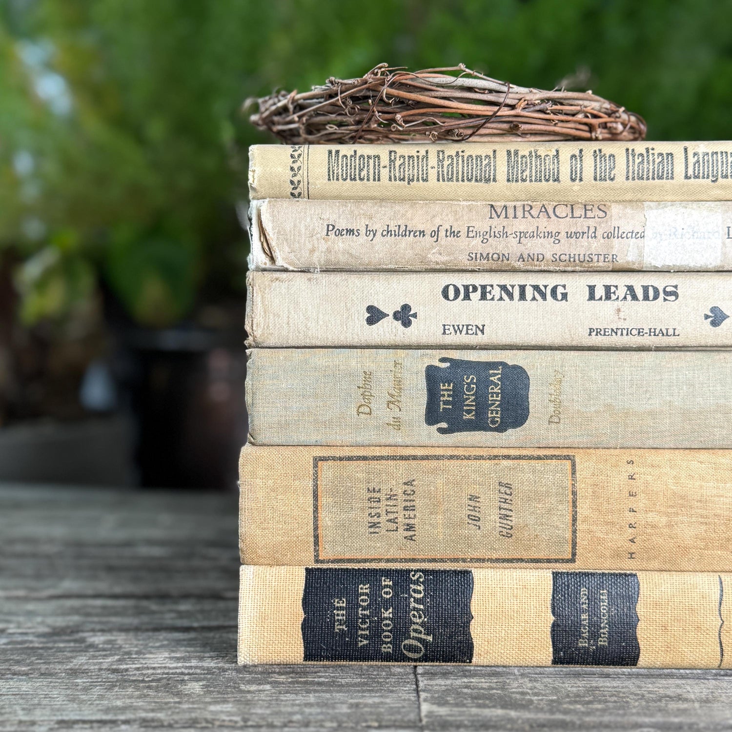 Old Neutral Beige and Black Book Bundle for Cozy Shelf Styling