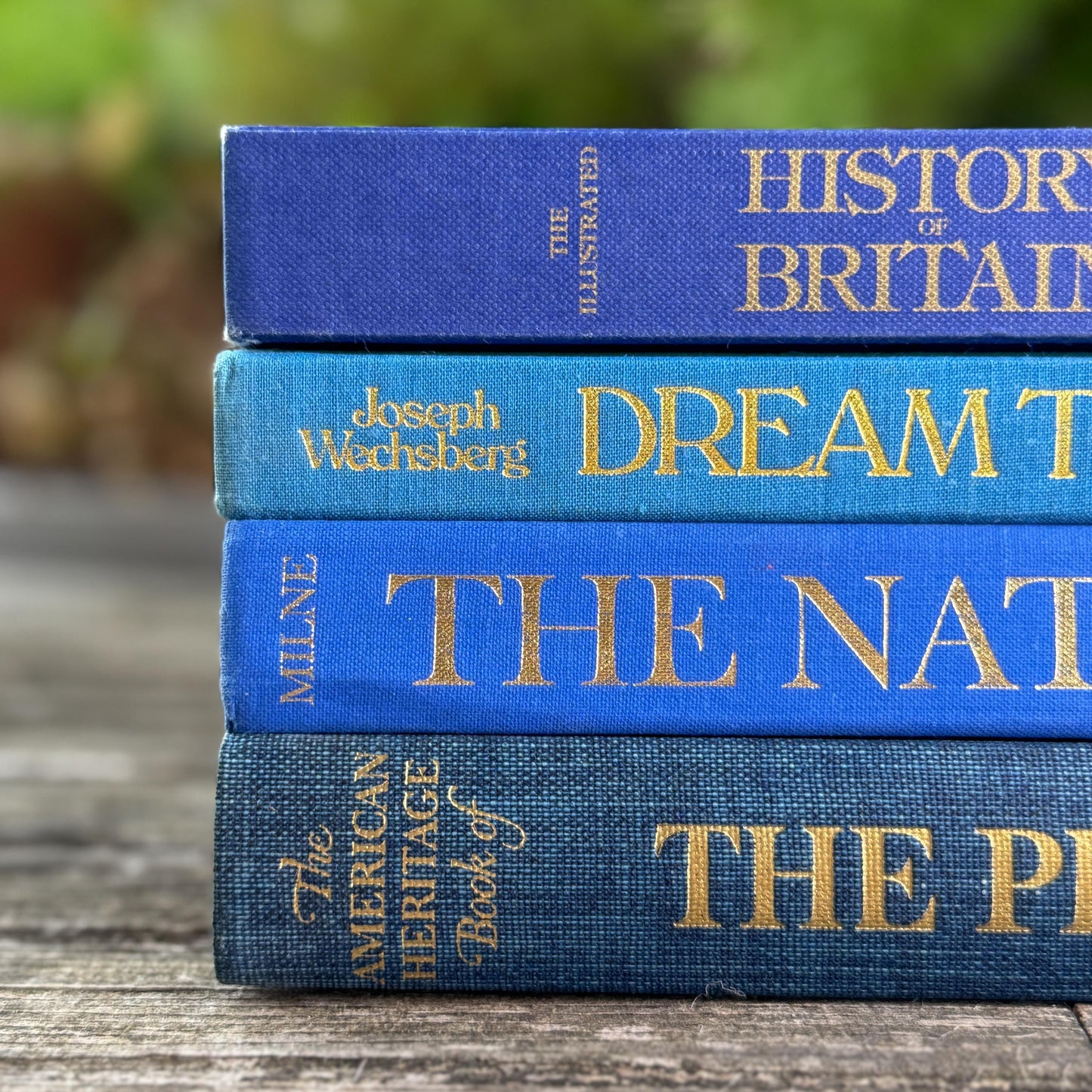 Vintage Indigo Blue Coffee Table Book Bundle