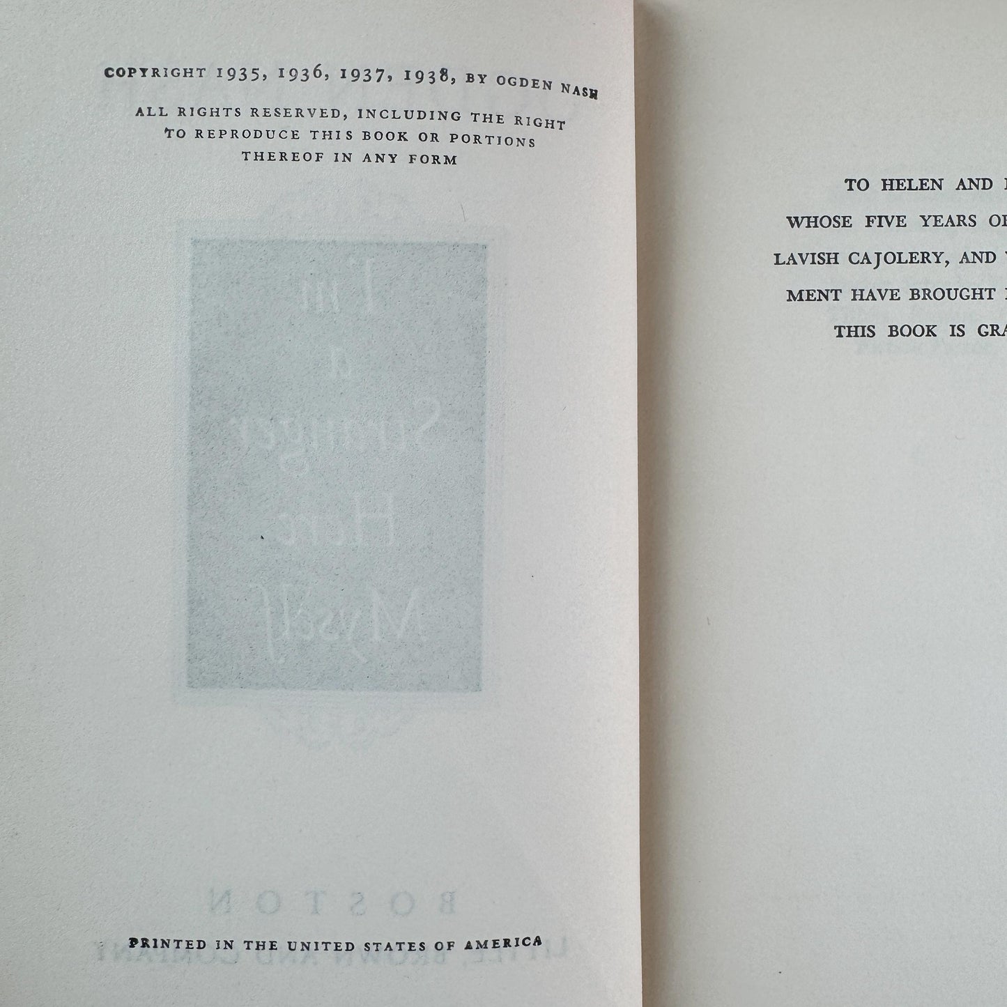 Pink and Faded Red Ogden Nash Vintage Book Bundle