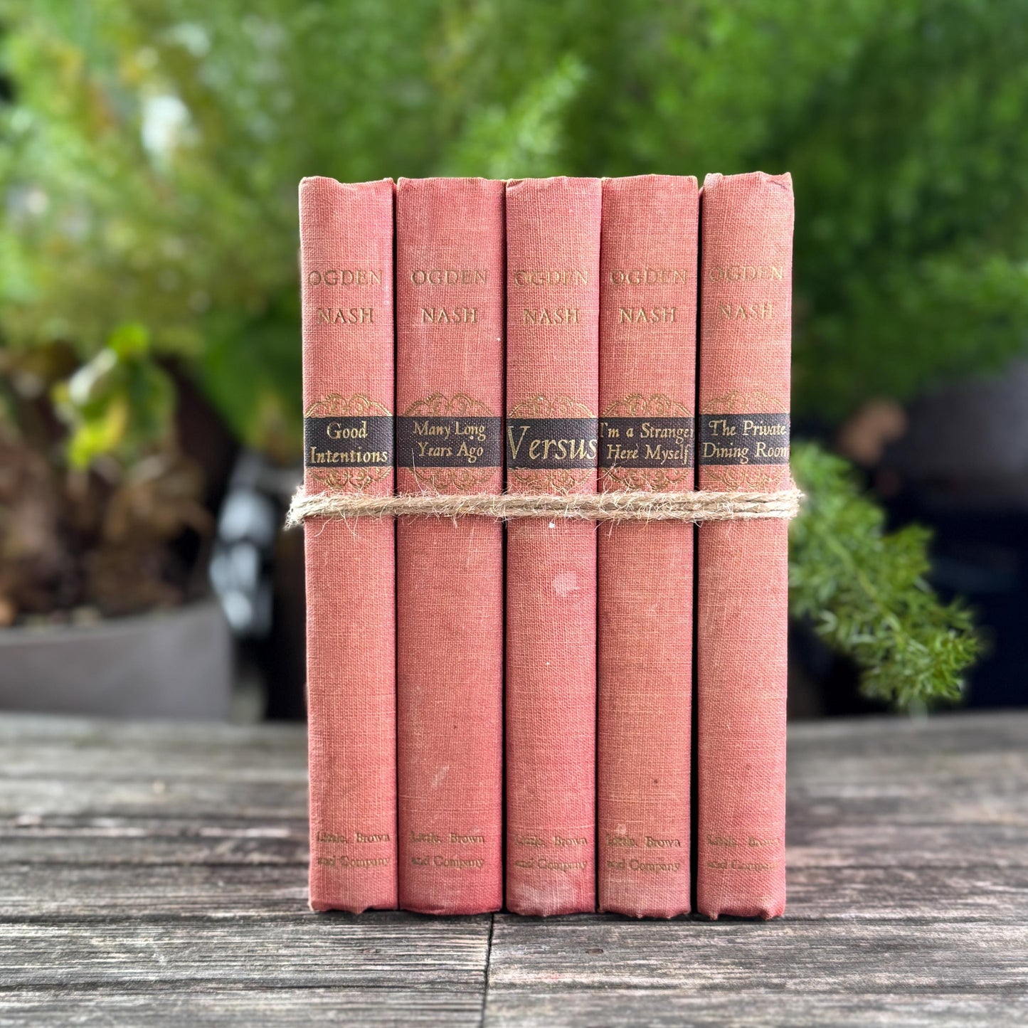 Pink and Faded Red Ogden Nash Vintage Book Bundle