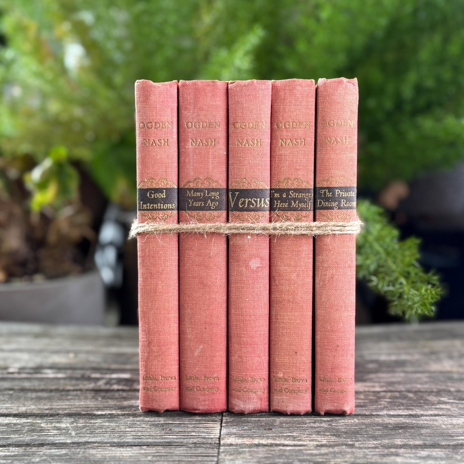 Pink and Faded Red Ogden Nash Vintage Book Bundle