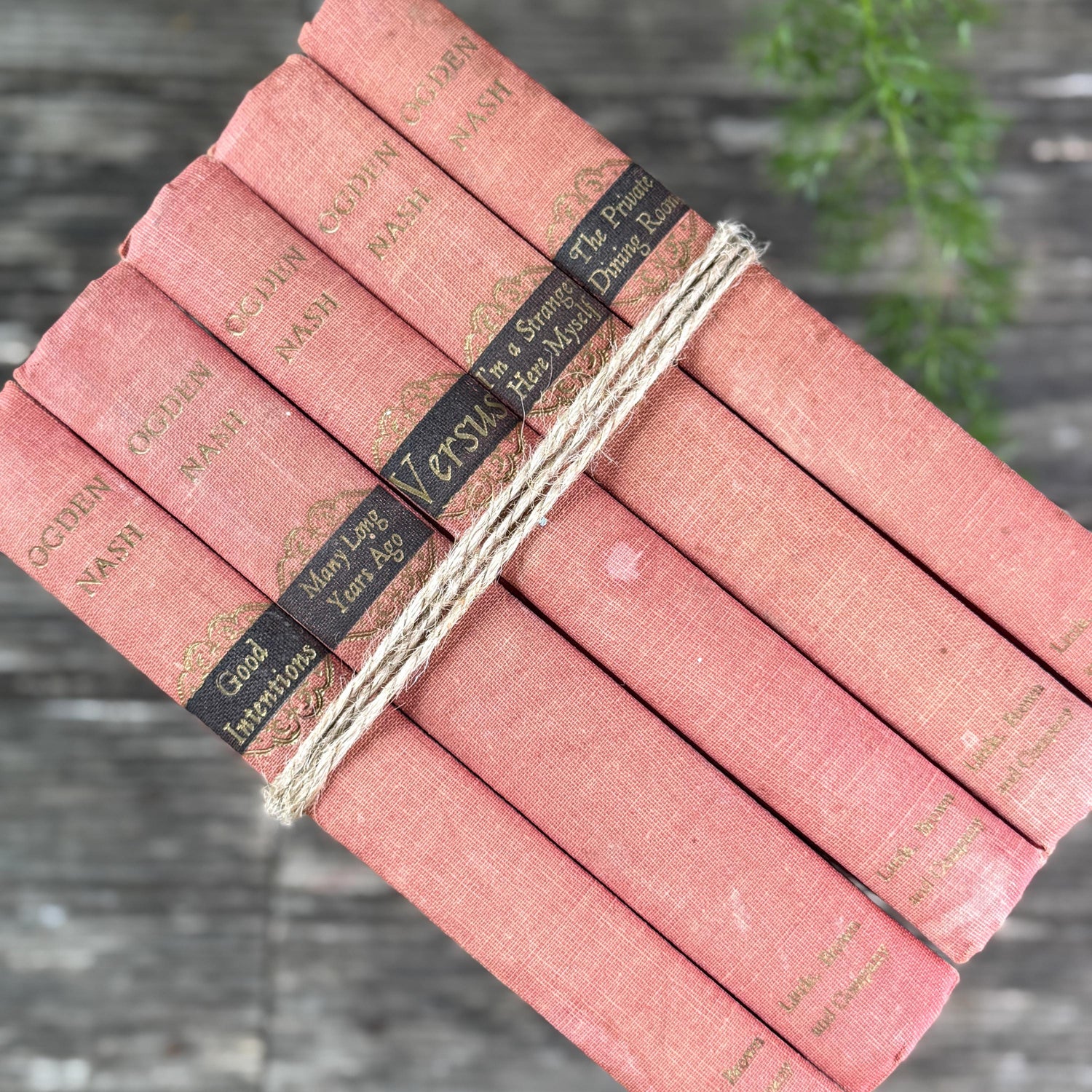 Pink and Faded Red Ogden Nash Vintage Book Bundle
