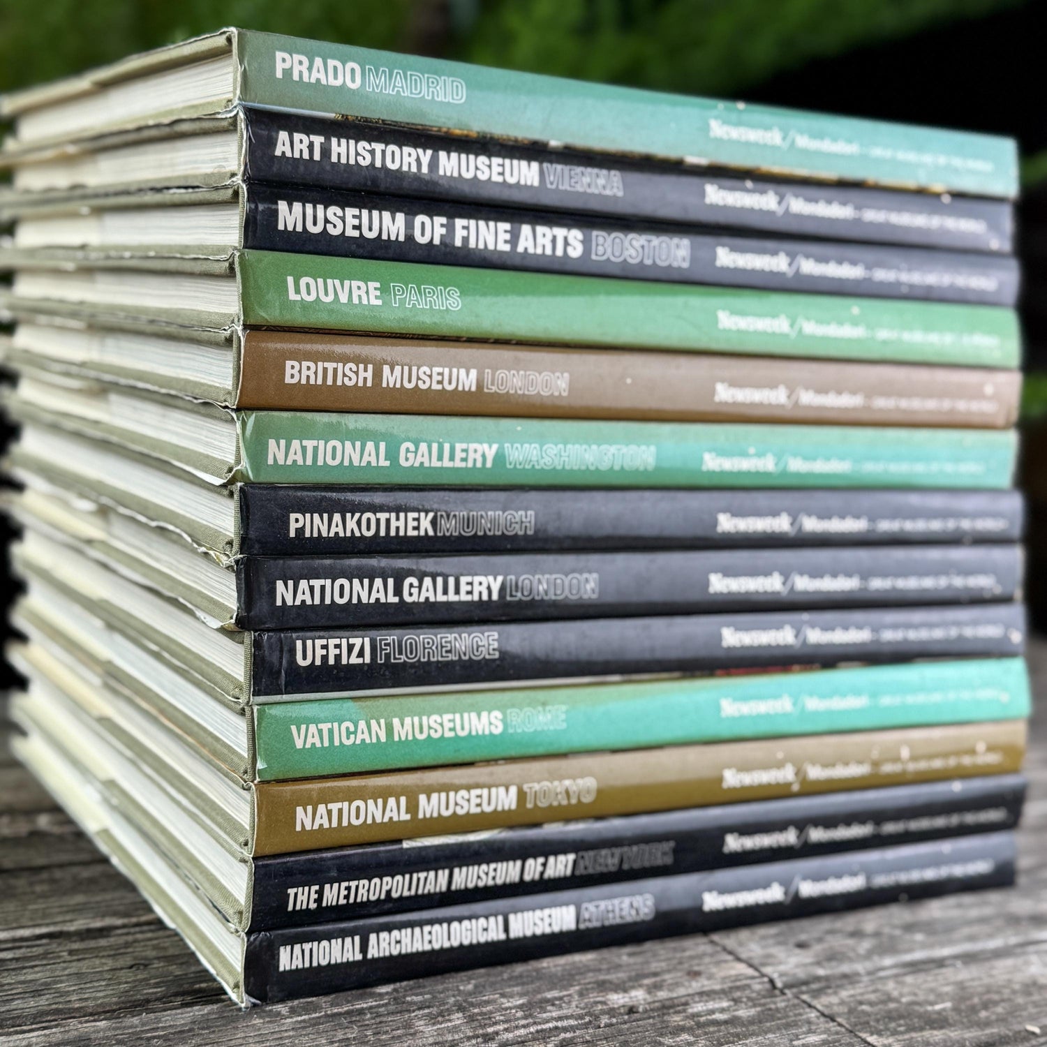 Great Museums of the World Coffee Table Book Set in Olive Green