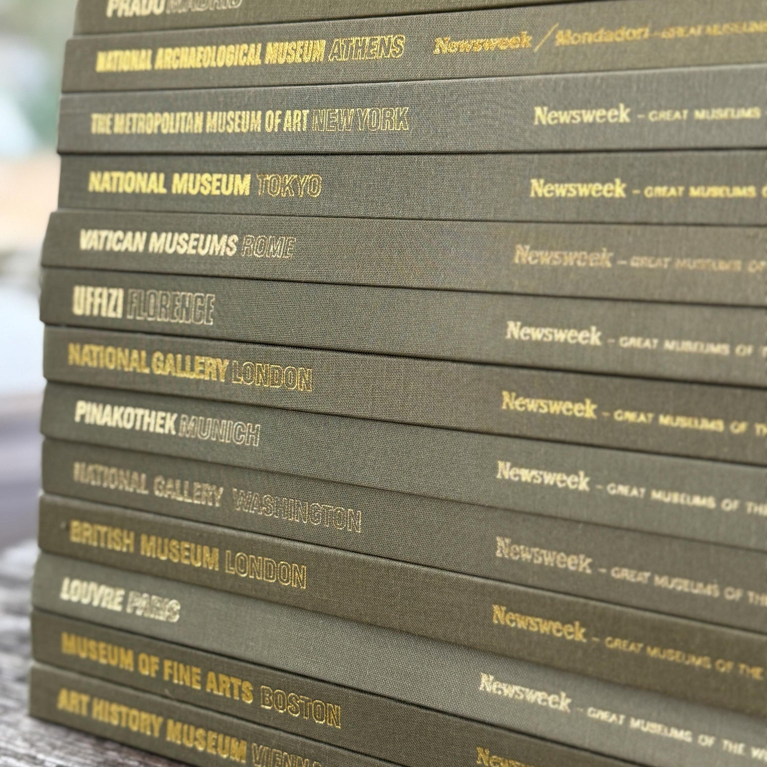 Great Museums of the World Coffee Table Book Set in Olive Green