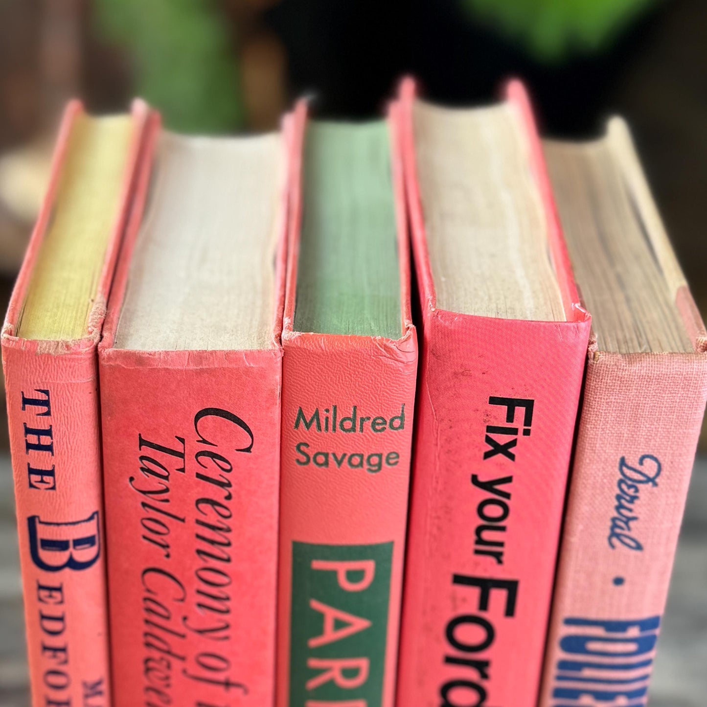 Vintage Pink Books for Shelf Styling