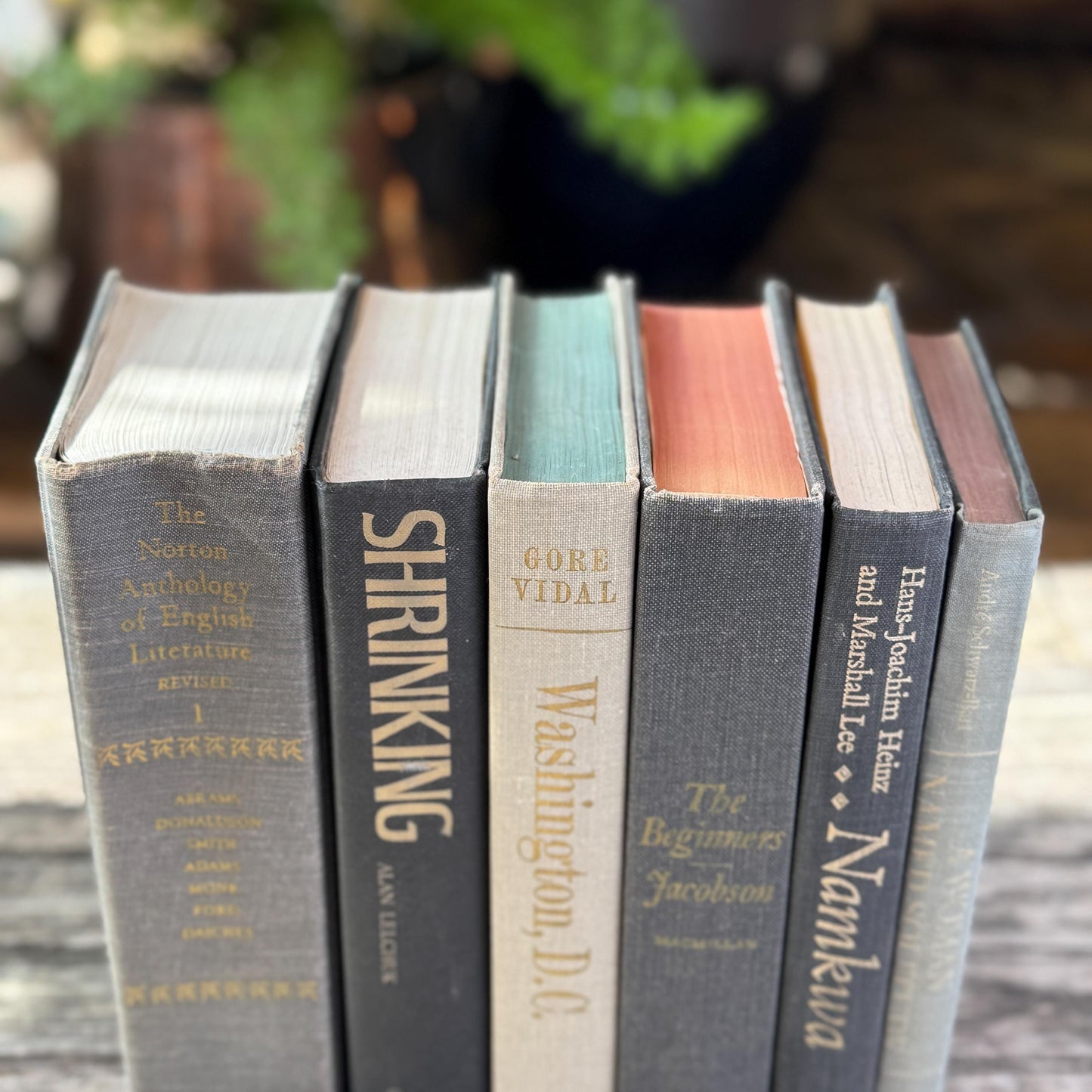 Dark and Light Gray Vintage Mid Century Books for Shelf Styling