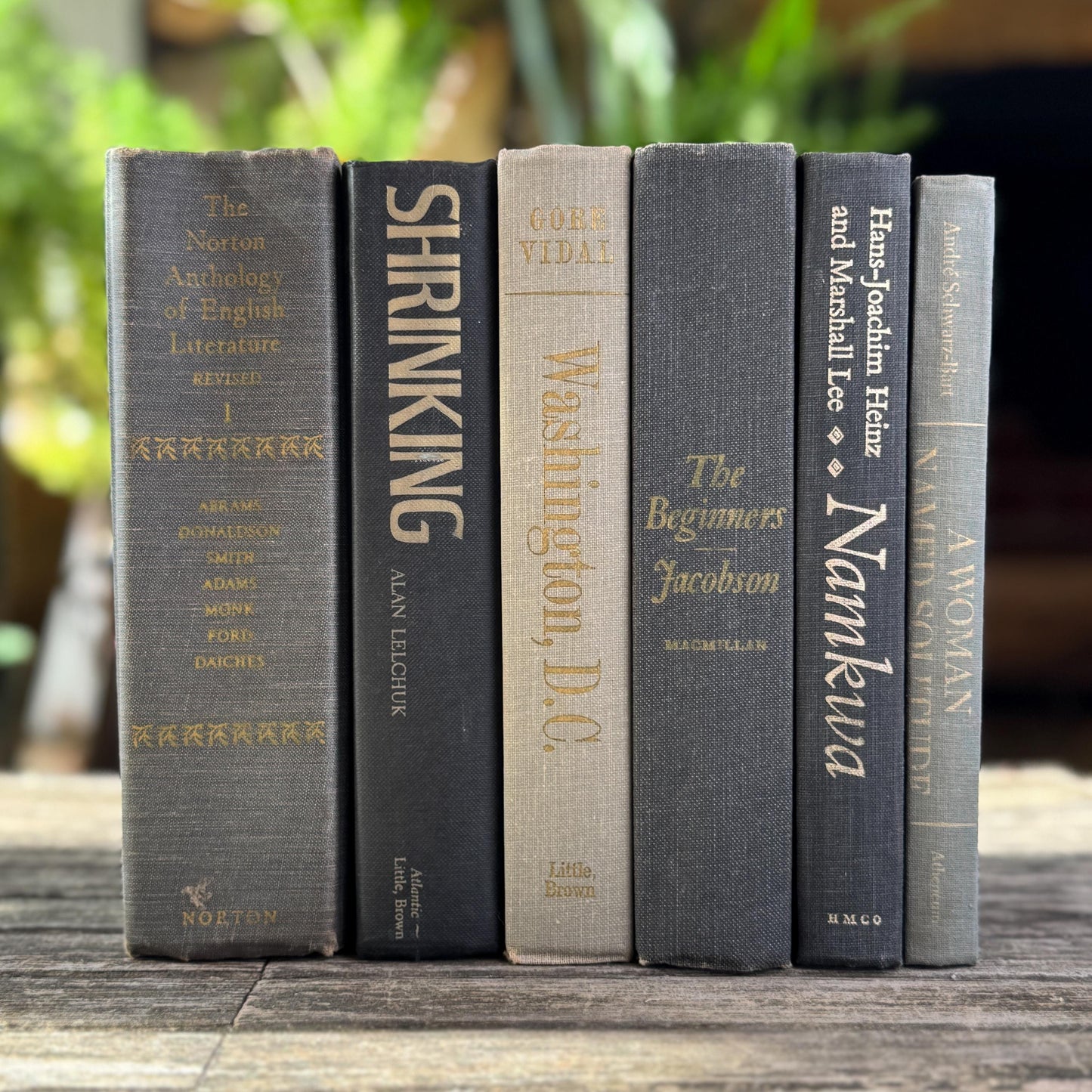 Dark and Light Gray Vintage Mid Century Books for Shelf Styling