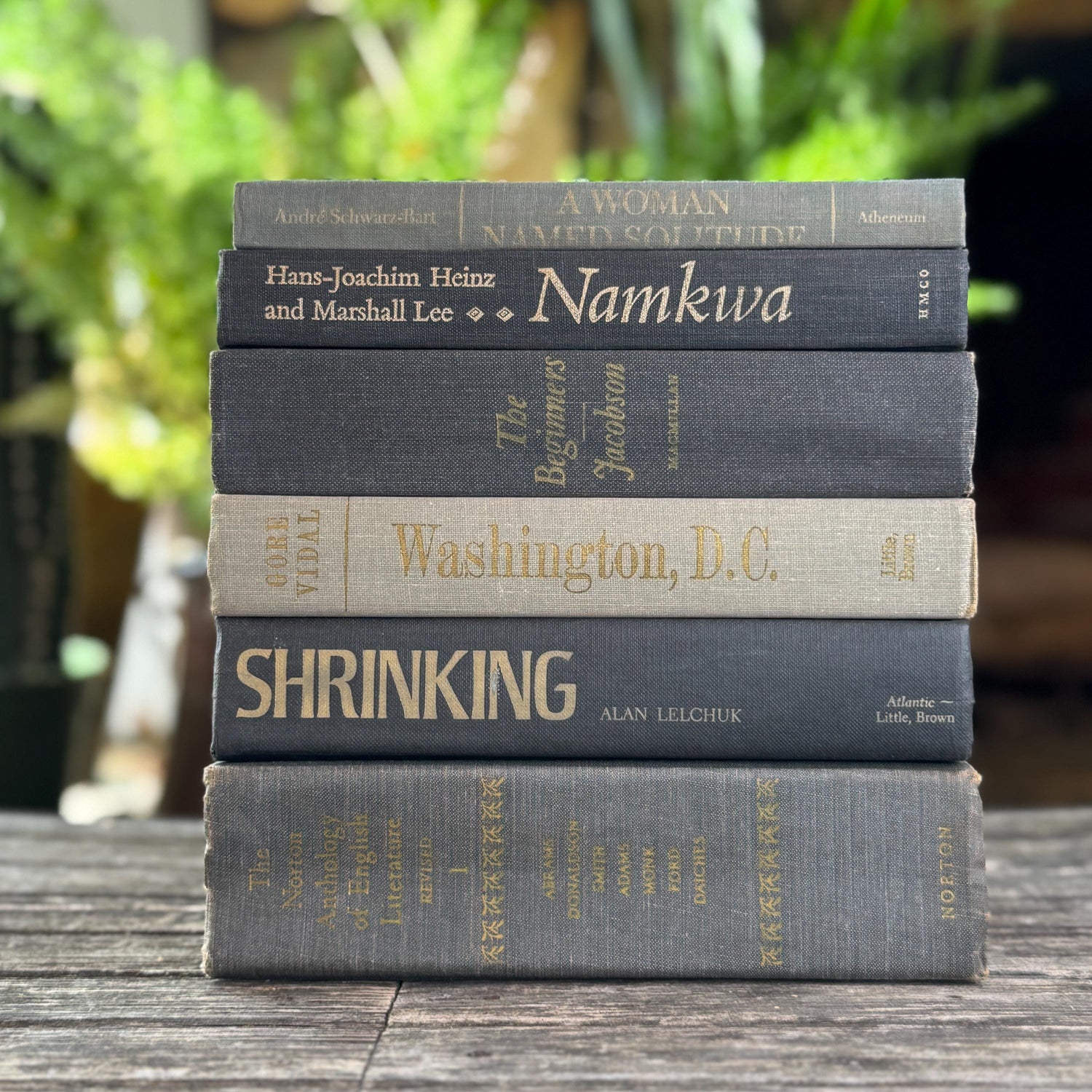 Dark and Light Gray Vintage Mid Century Books for Shelf Styling