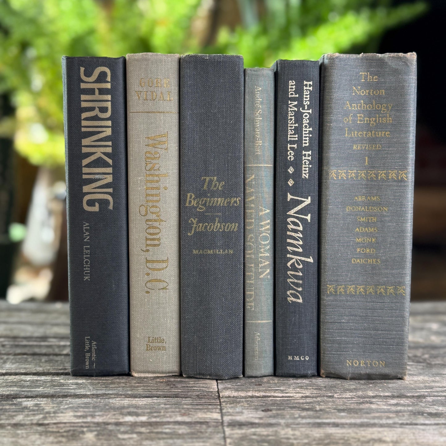 Dark and Light Gray Vintage Mid Century Books for Shelf Styling
