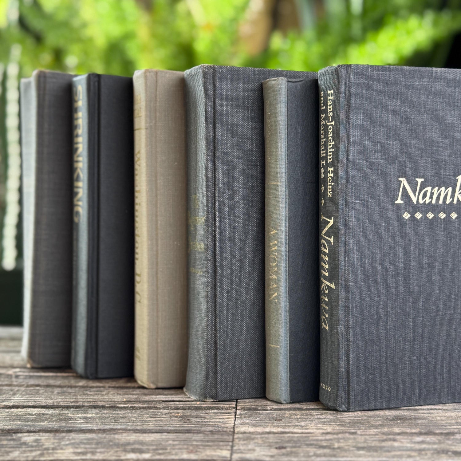 Dark and Light Gray Vintage Mid Century Books for Shelf Styling