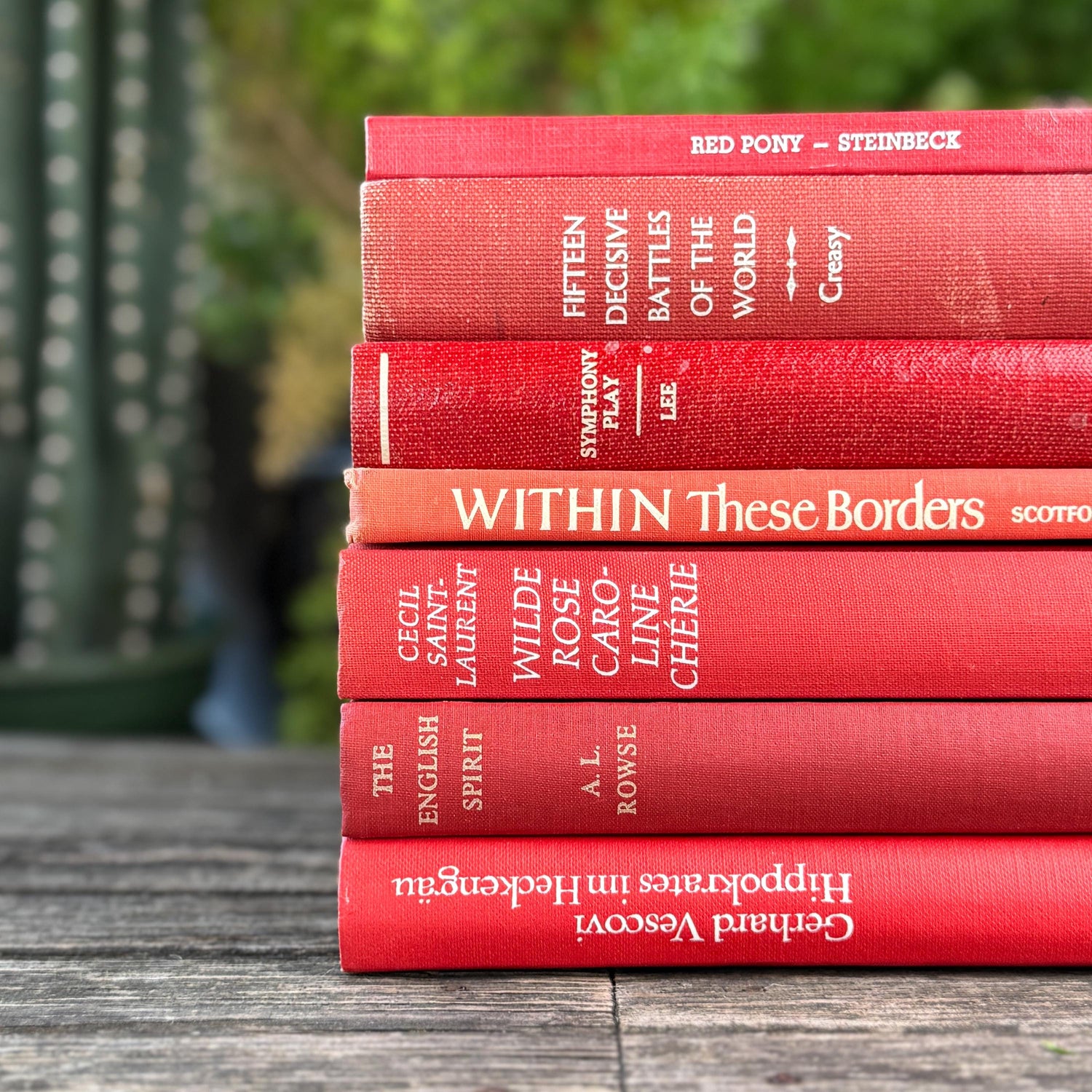 Bright Cherry Red Mid-Century Book Bundle for Shelf Styling