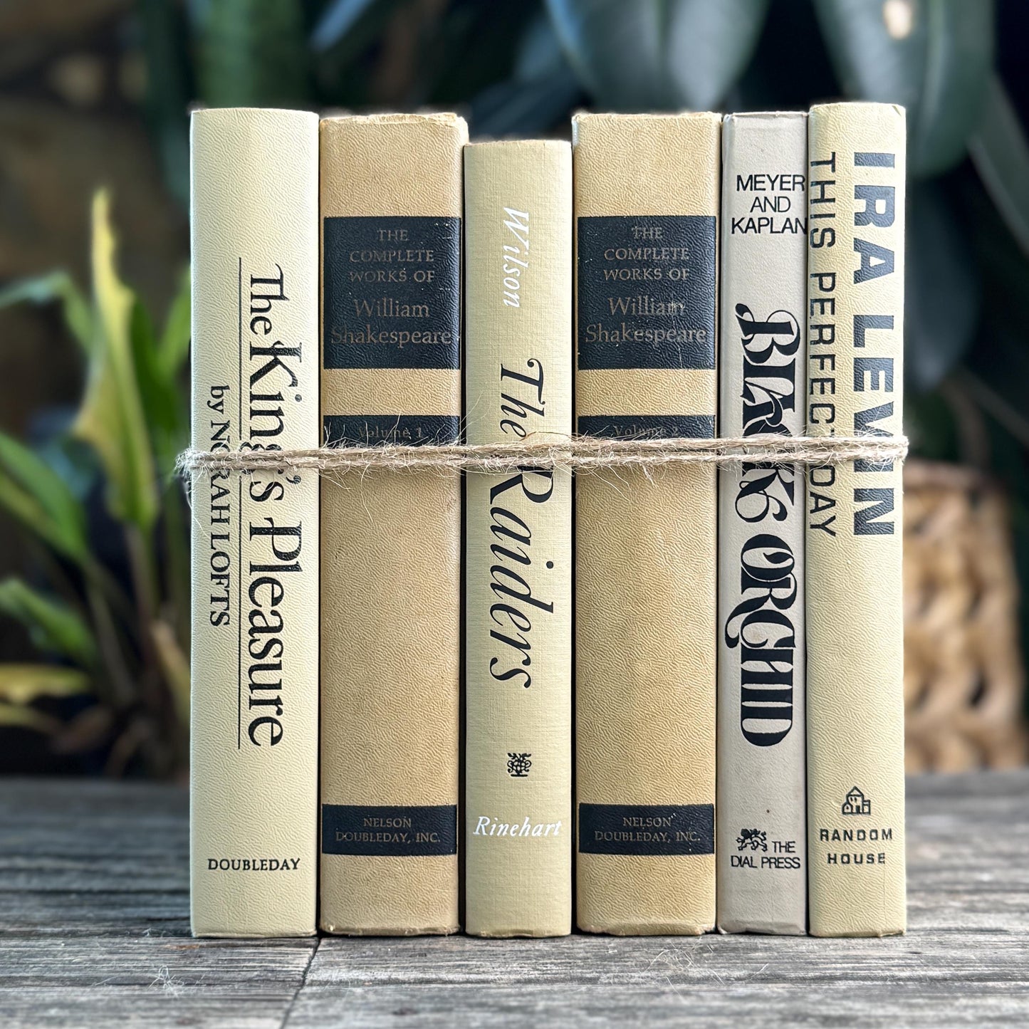 Vintage Gray Tan and Black Mid Century Book Set