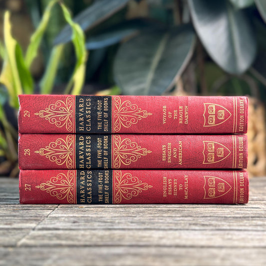 Harvard Classics Five-Foot Shelf, Volumes 27-29, Red Ornate Edition Deluxe, 1959