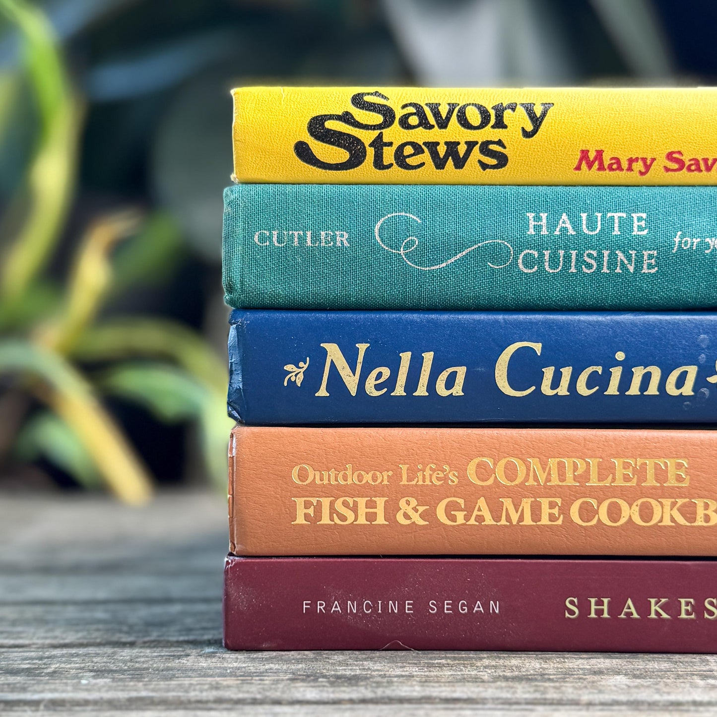 Vintage Cookbook Bundle in Jewel Toned Yellow, Teal, Navy & Burgundy