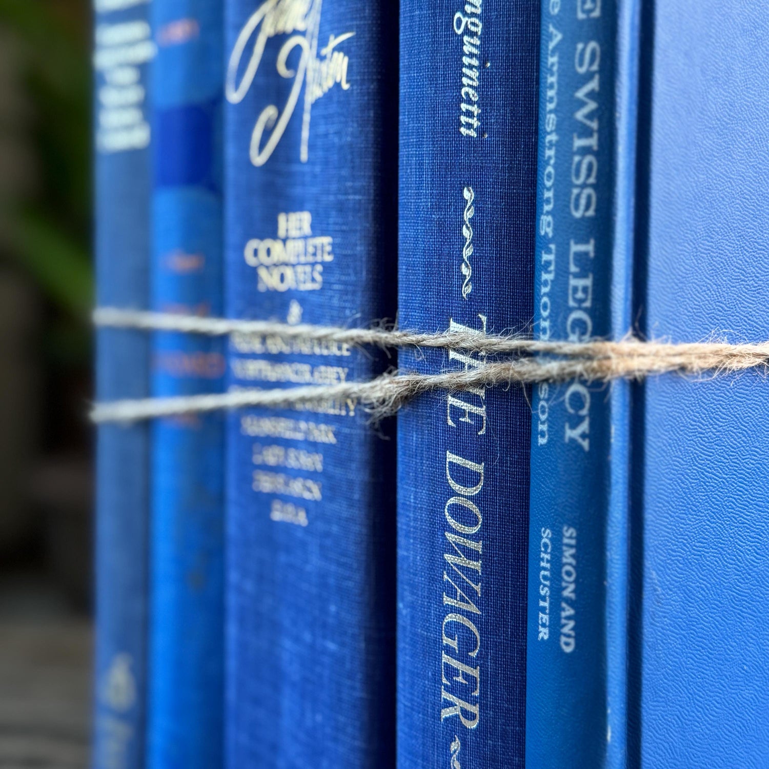 Vintage Indigo and Royal Blue Book Set for Bold Shelf Styling