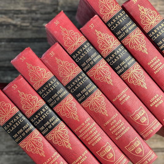 Harvard Classics Five-Foot Shelf, 8 Volumes, Red Ornate Edition Deluxe, 1959