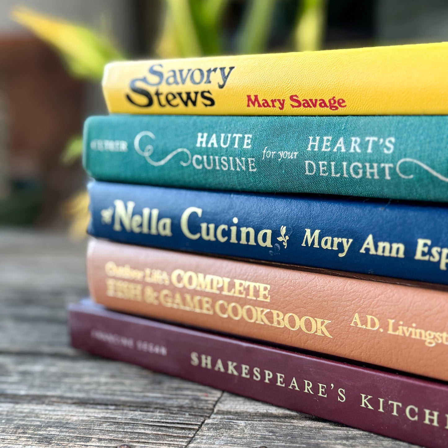 Vintage Cookbook Bundle in Jewel Toned Yellow, Teal, Navy & Burgundy