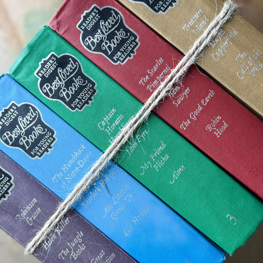 Vintage Jewel-Toned Kids' Books for Styling, Reader's Digest Loved Books for Young Readers, 1966