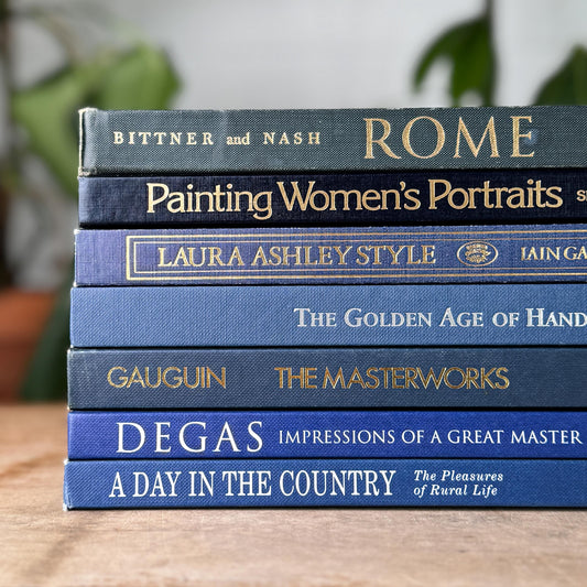 Vintage Blue Coffee Table Books For for Curated Home Styling