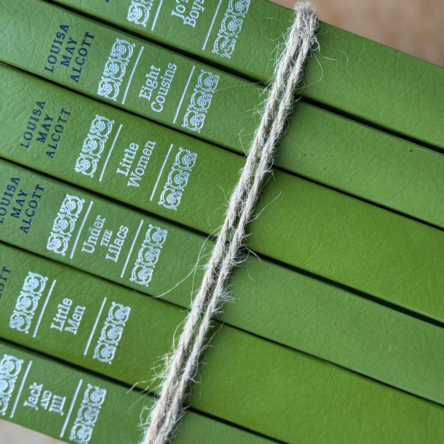 Louisa May Alcott Complete 6-Book Set, Junior Deluxe Editions, 1950s Grass Green