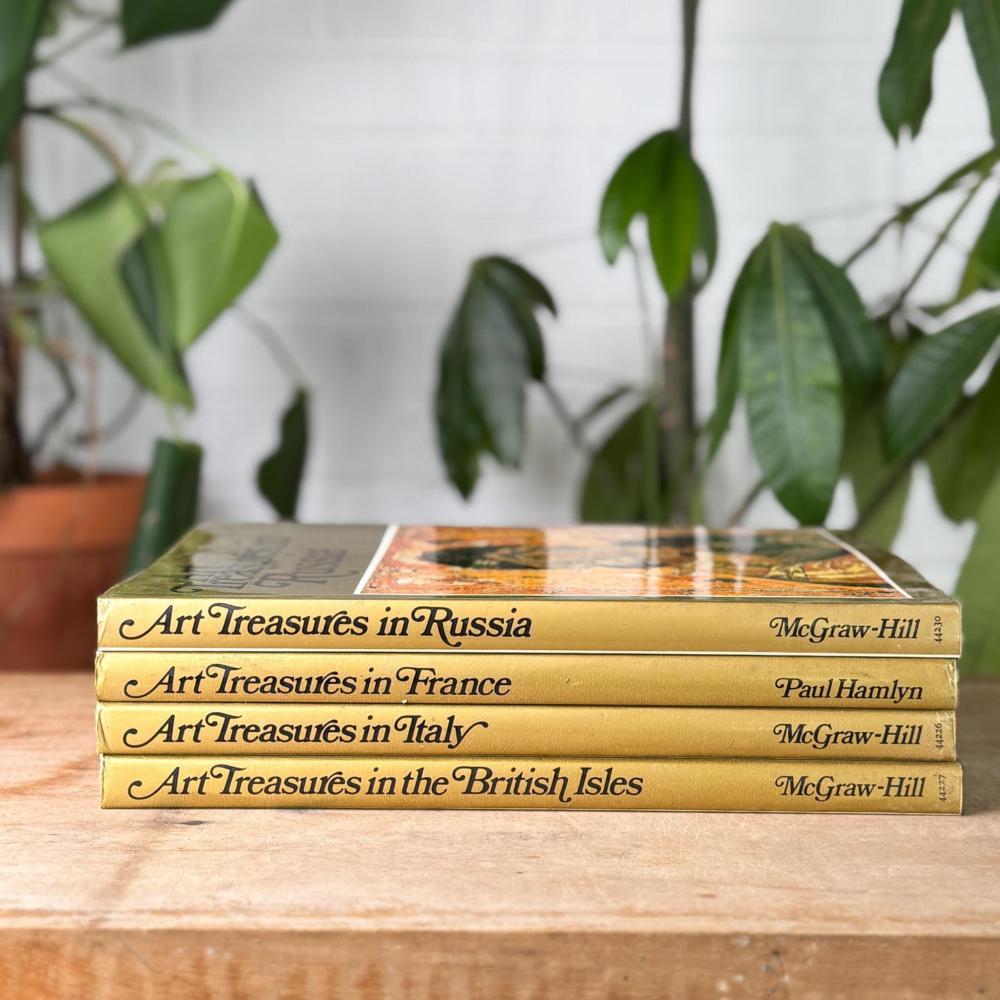Art Treasures of the World Oversized Books With Gold Dust Jackets and Jewel-Tone Boards