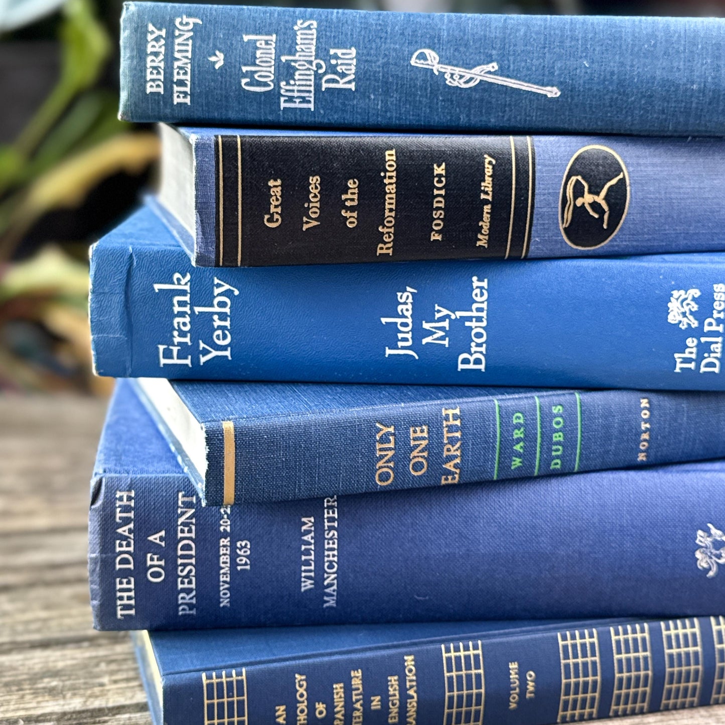 Vintage Bold Indigo Blue Book Set for Shelf Styling