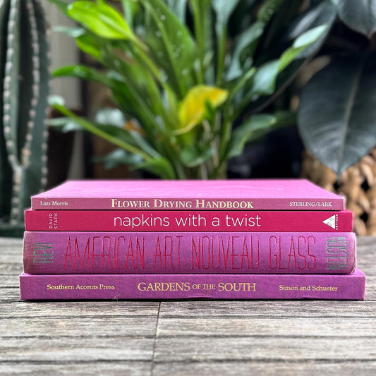 Vintage Purple Decorative Coffee Table Book Set