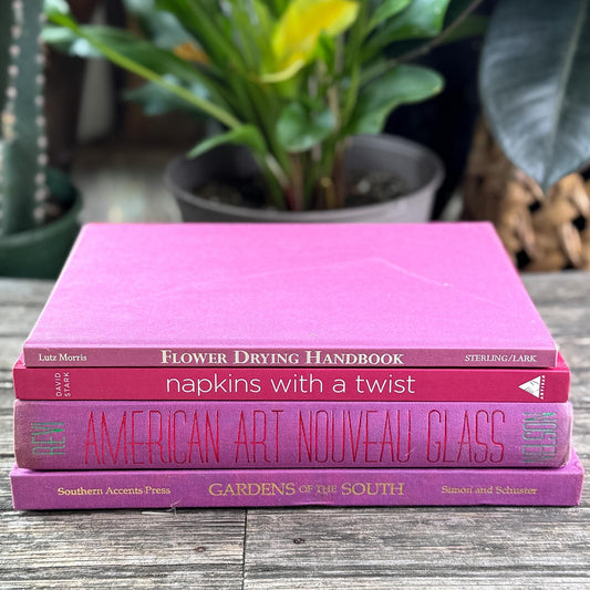 Vintage Purple Decorative Coffee Table Book Set