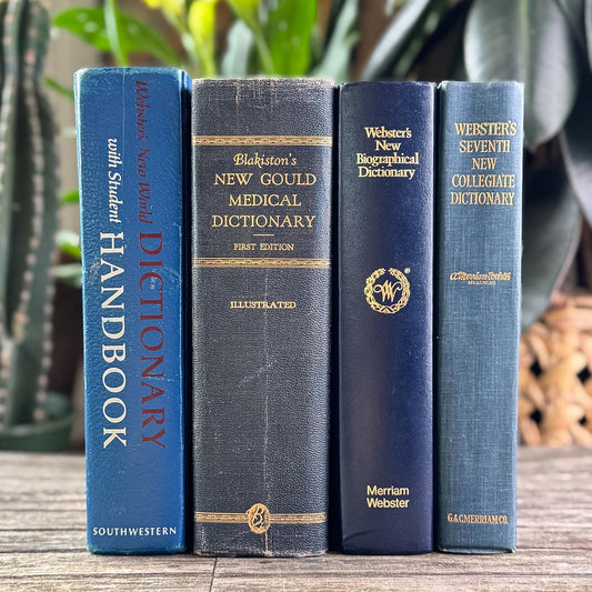 Vintage Large Reference Dictionaries For Bold Shelf Styling and Office Decor