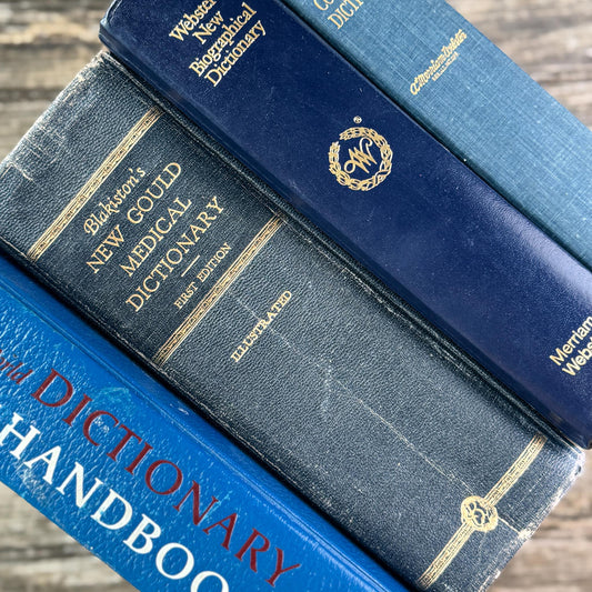 Vintage Large Reference Dictionaries For Bold Shelf Styling and Office Decor