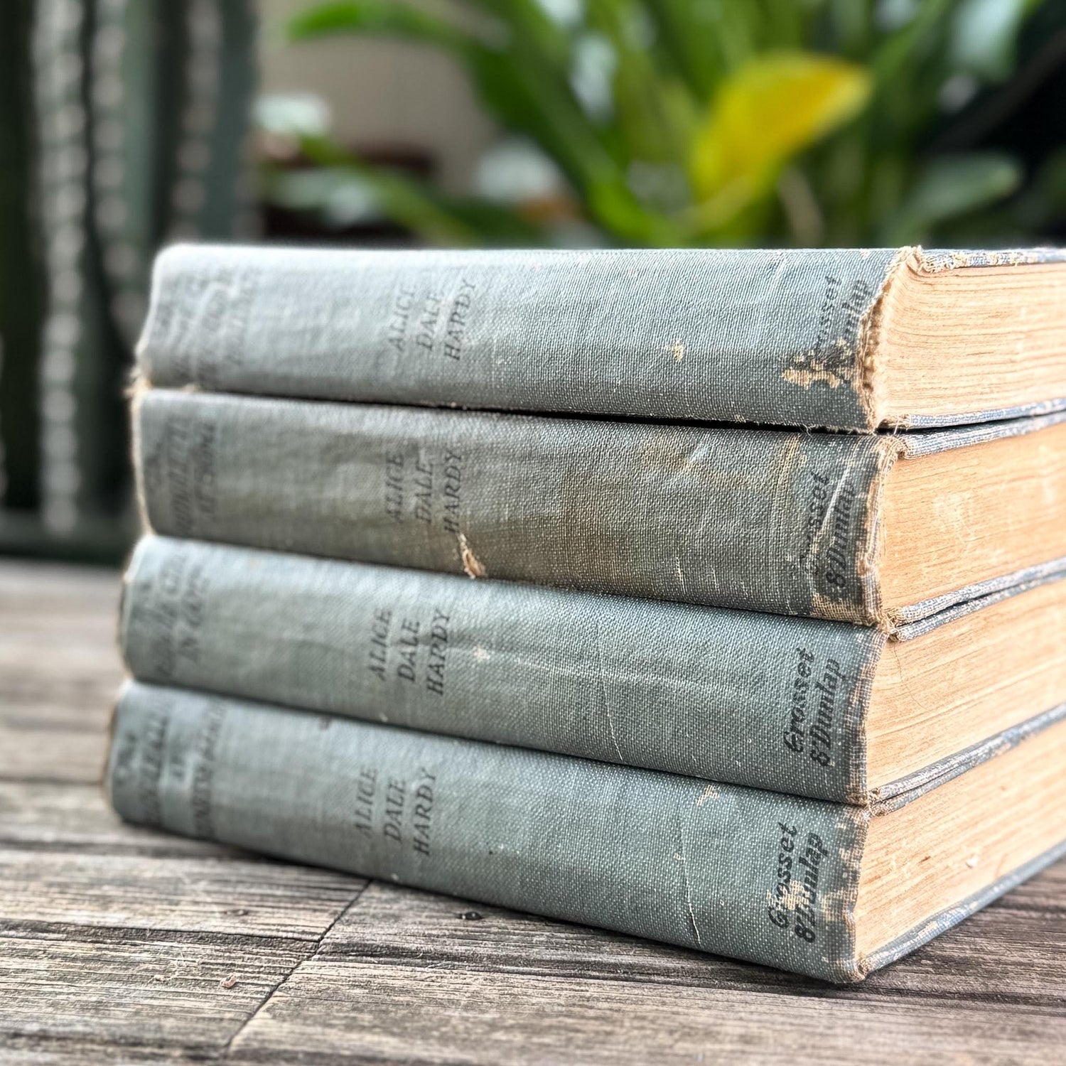 Set of 4 Baby Blue Antique Riddle Club Books by Alice Dale Hardy, 1924–1925