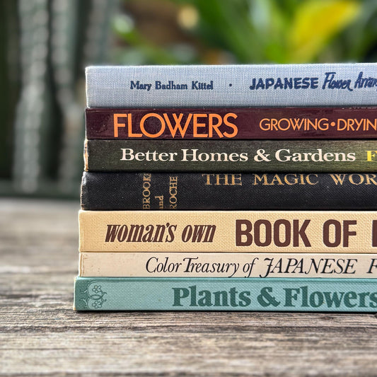 Vintage Flower Arranging Coffee Table Book Bundle for Shelf Styling