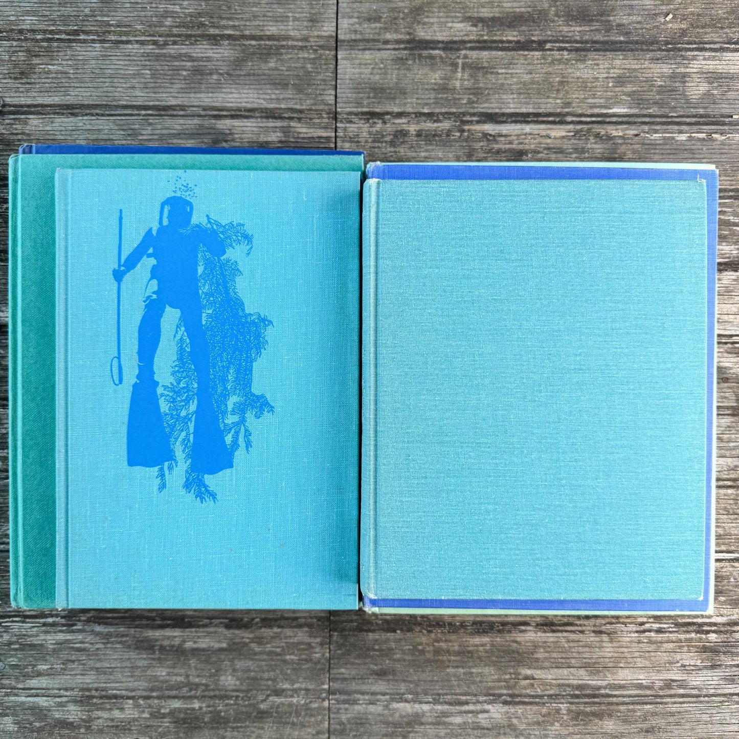 Vintage Blue and Green Coffee Table Books For Decor, Art, Gardening, Culture