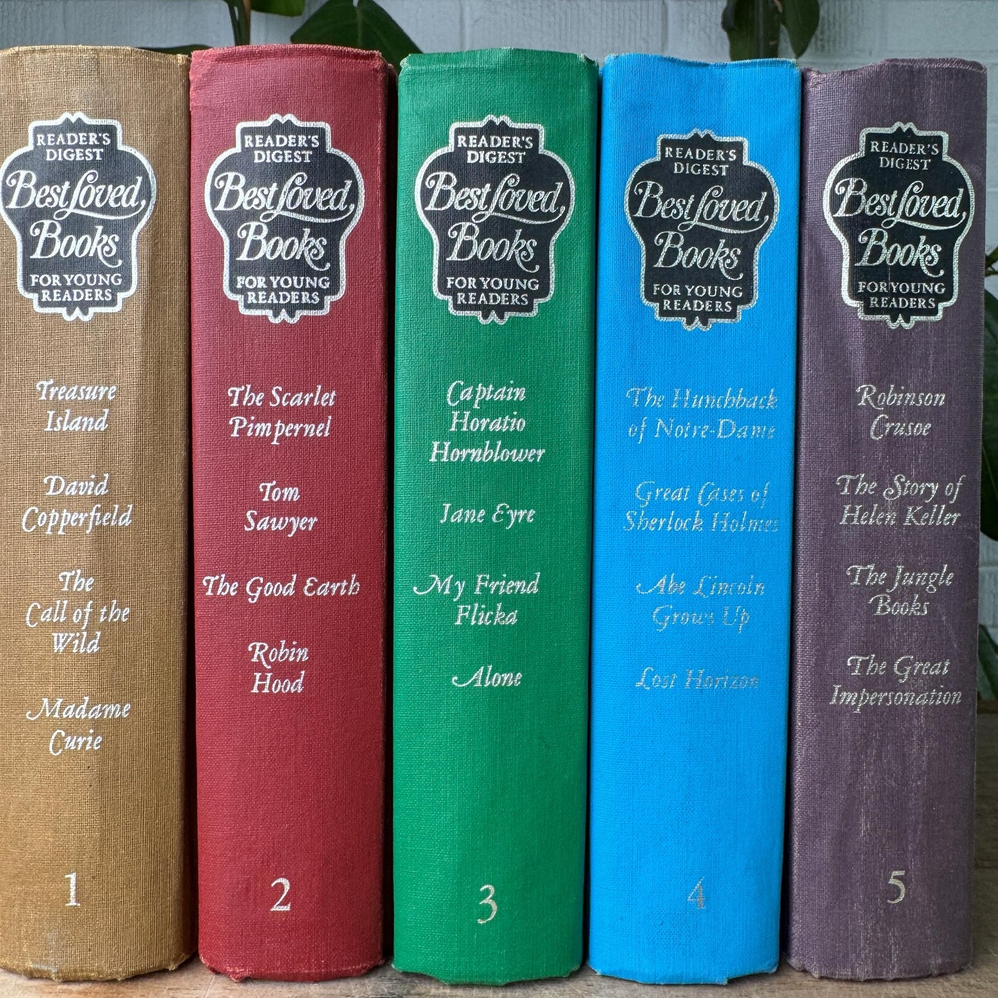 Vintage Jewel-Toned Kids' Books for Styling, Reader's Digest Loved Books for Young Readers, 1966