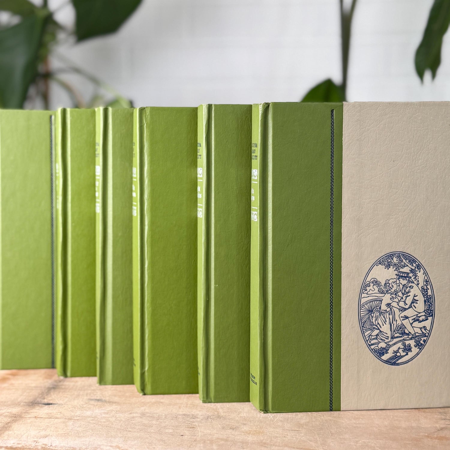 Louisa May Alcott Complete 6-Book Set, Junior Deluxe Editions, 1950s Grass Green