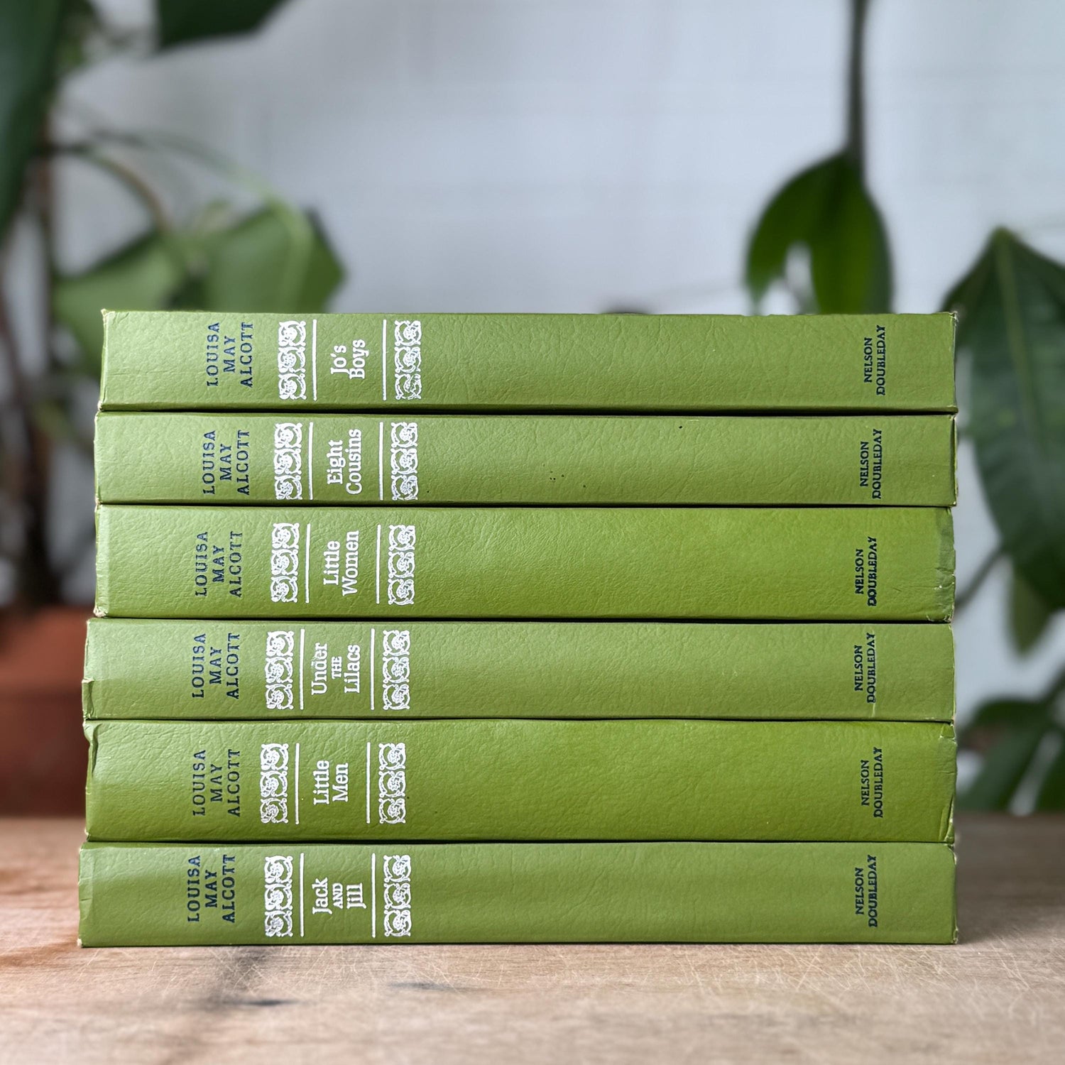Louisa May Alcott Complete 6-Book Set, Junior Deluxe Editions, 1950s Grass Green