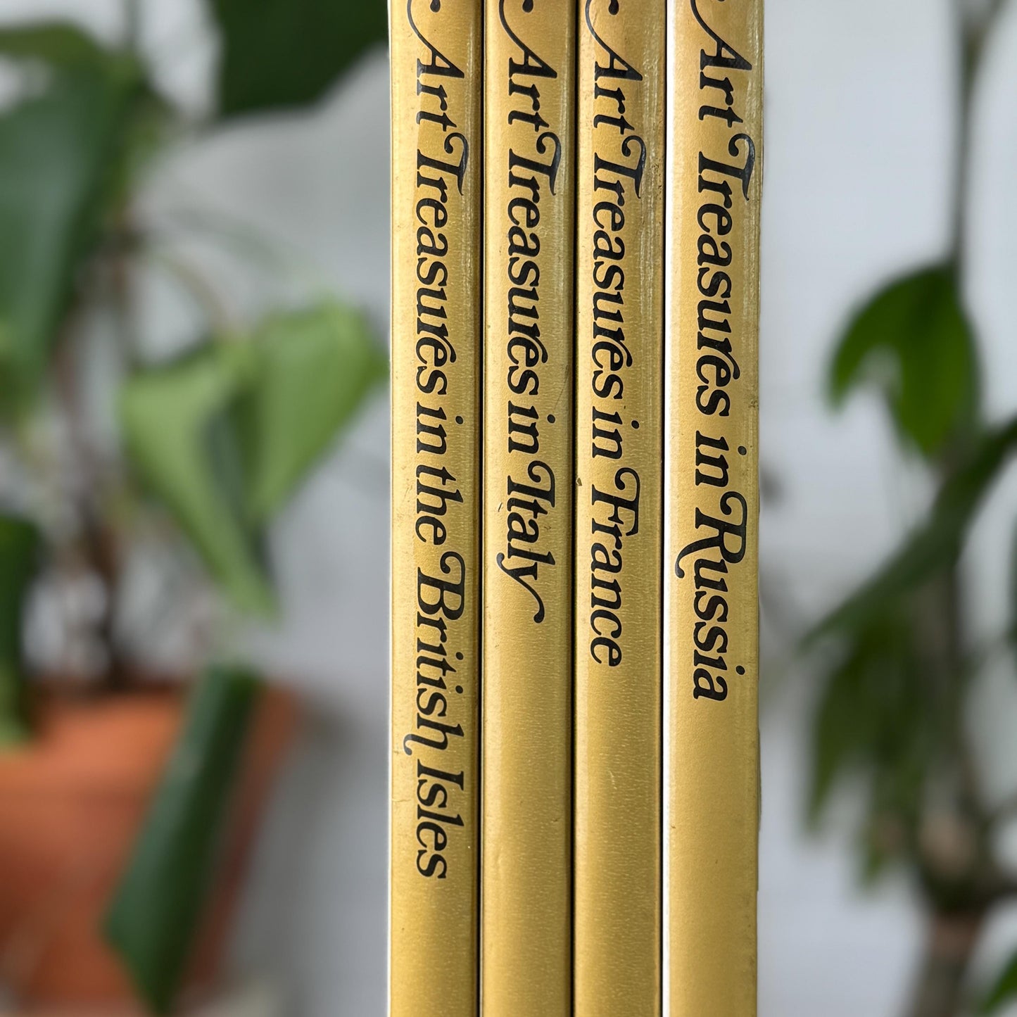 Art Treasures of the World Oversized Books With Gold Dust Jackets and Jewel-Tone Boards