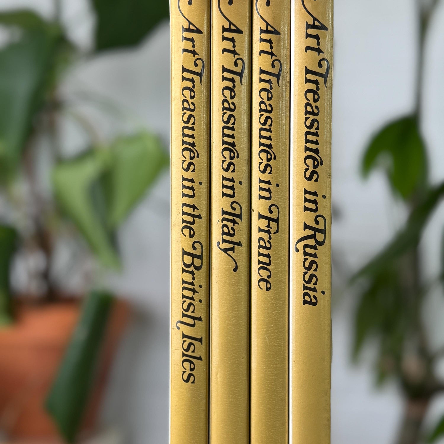 Art Treasures of the World Oversized Books With Gold Dust Jackets and Jewel-Tone Boards