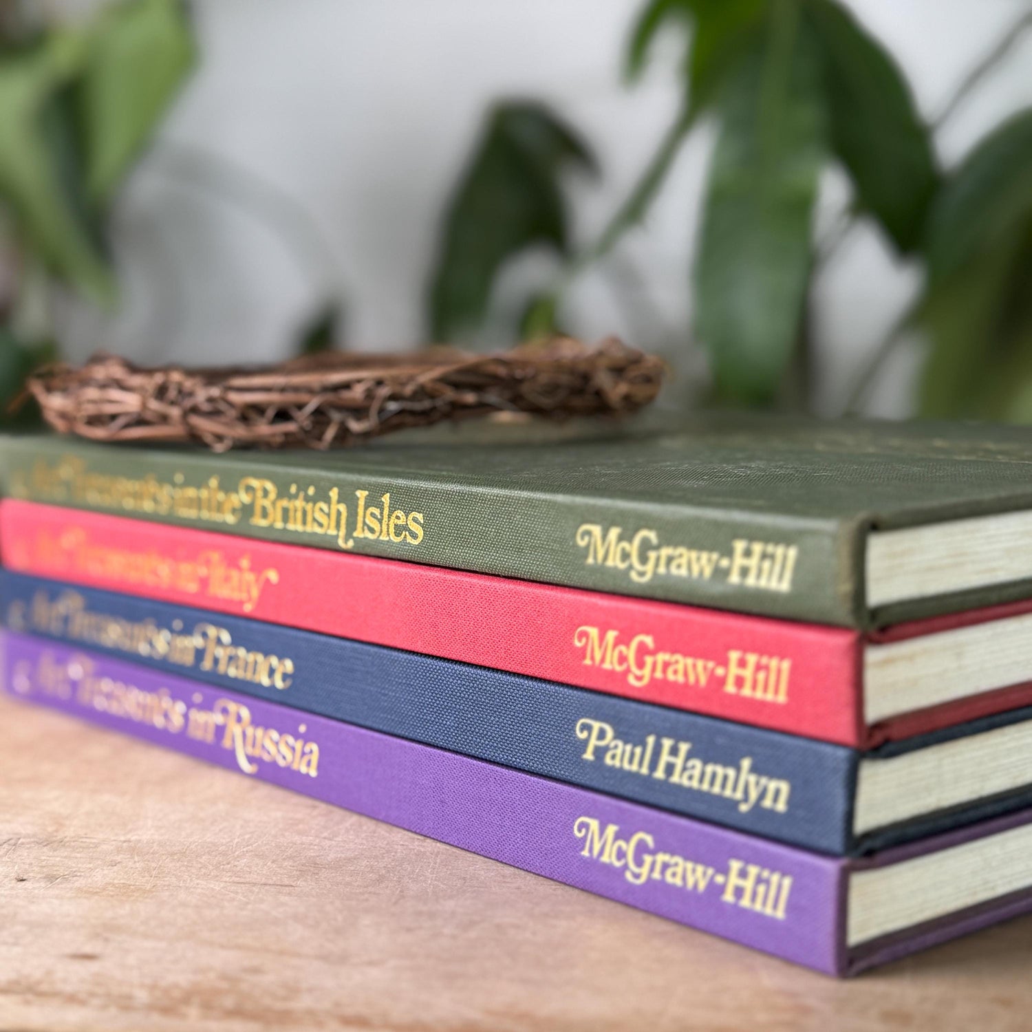 Art Treasures of the World Oversized Books With Gold Dust Jackets and Jewel-Tone Boards