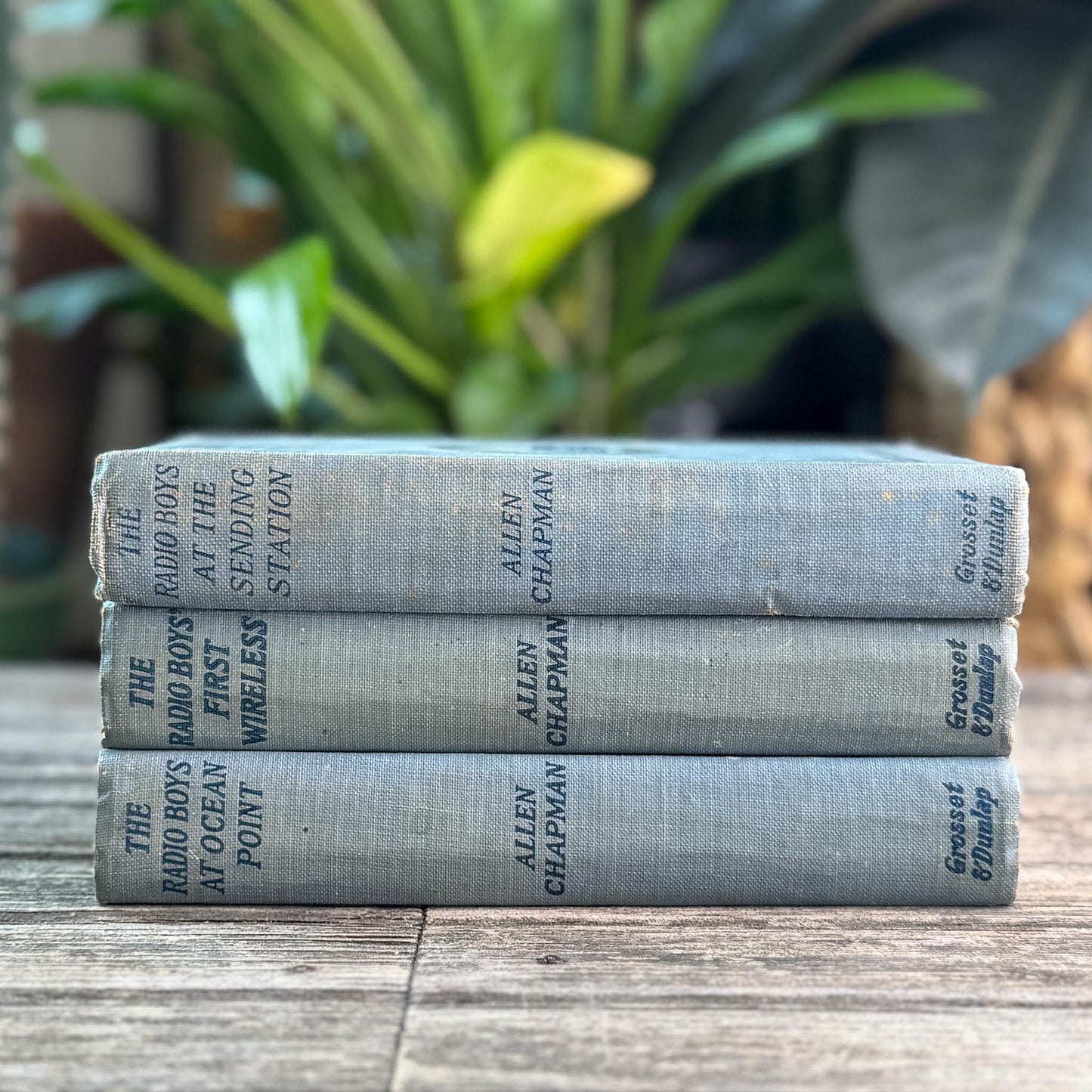 Vintage Radio Boys Book Bundle of 3 Antique Blue Hardcovers