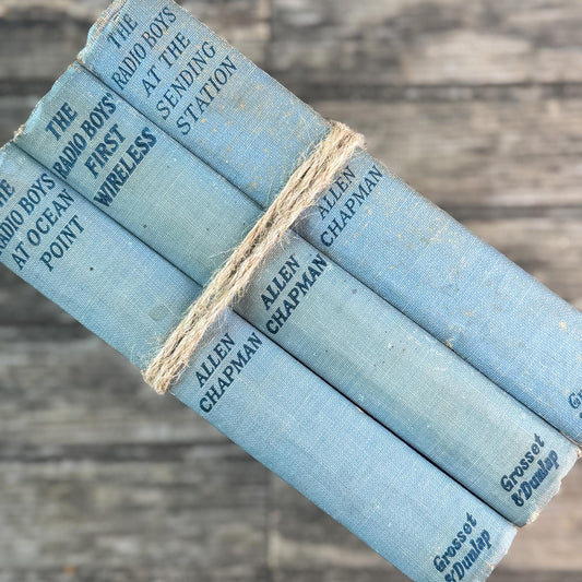 Vintage Radio Boys Book Bundle of 3 Antique Blue Hardcovers