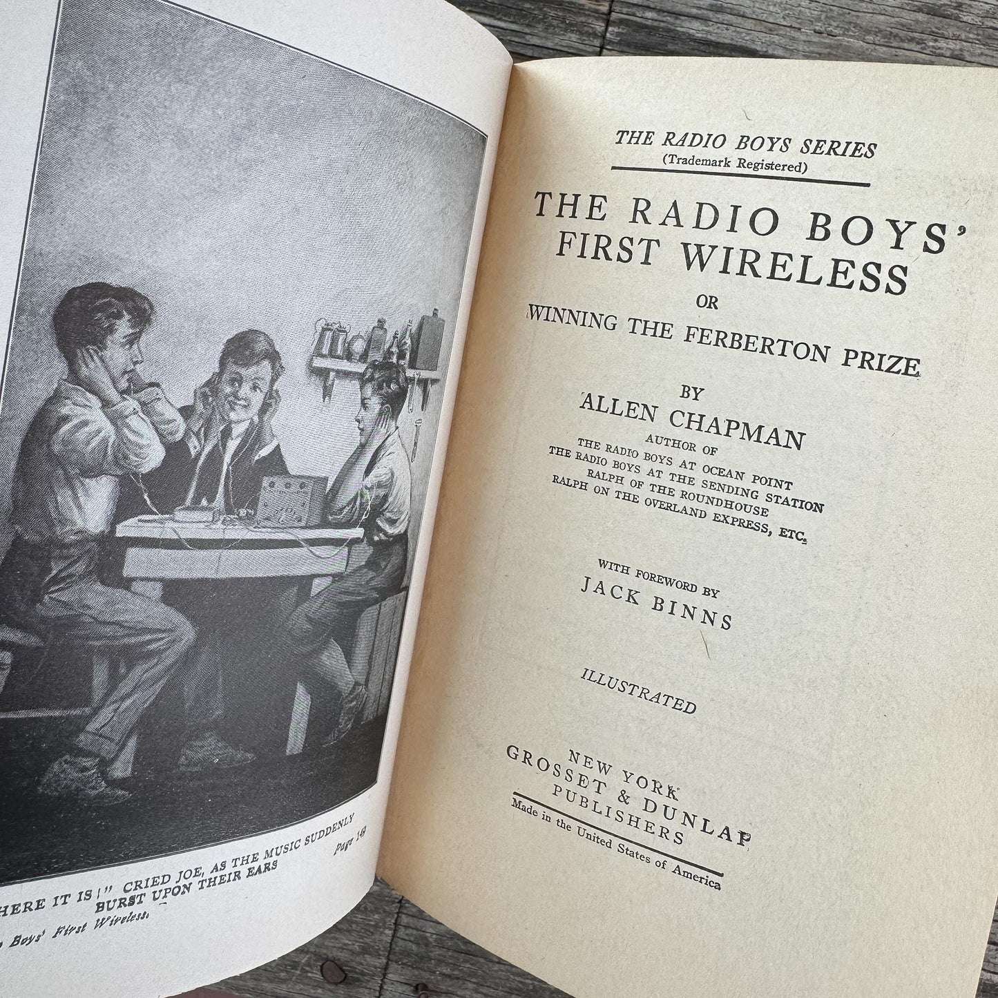 Vintage Radio Boys Book Bundle of 3 Antique Blue Hardcovers