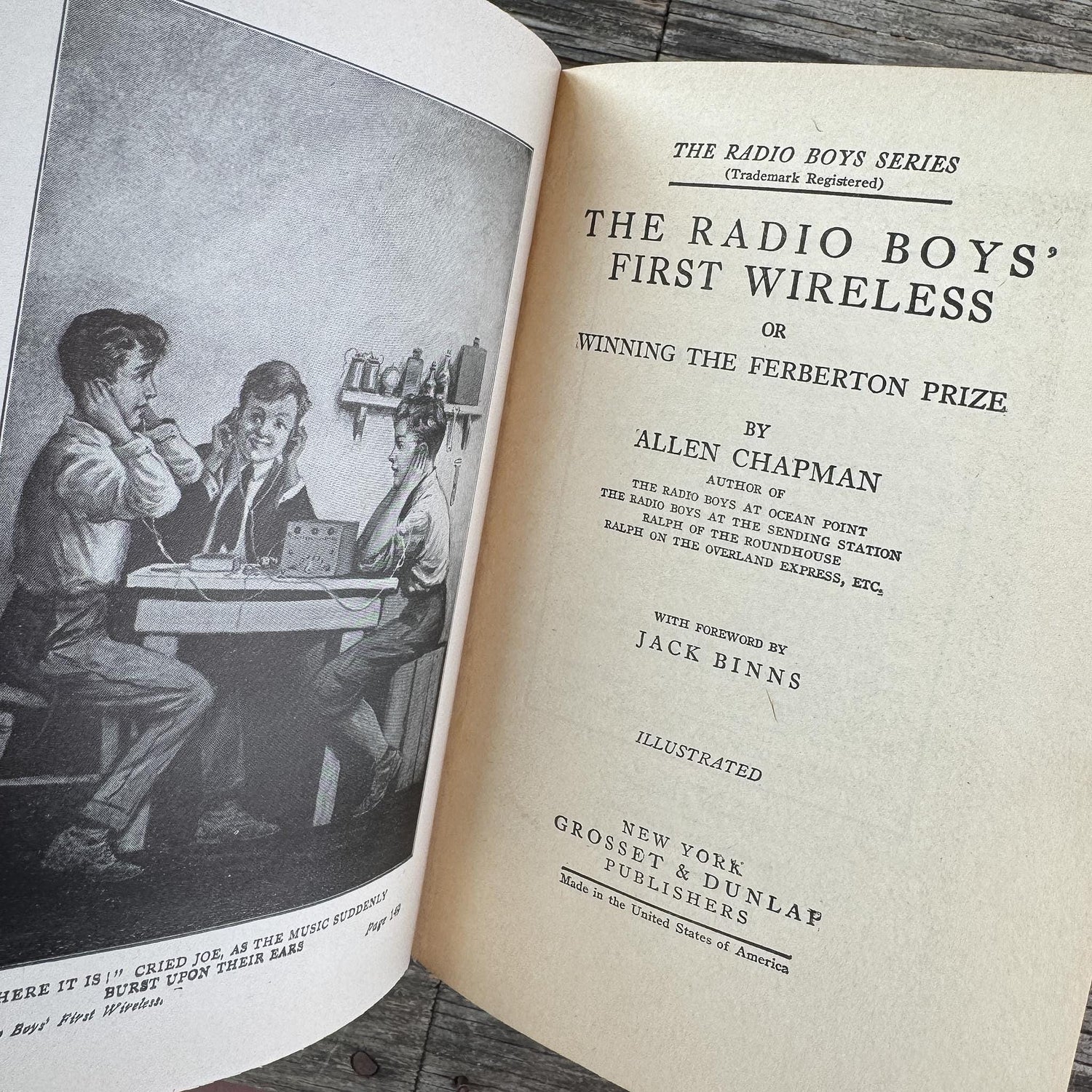 Vintage Radio Boys Book Bundle of 3 Antique Blue Hardcovers