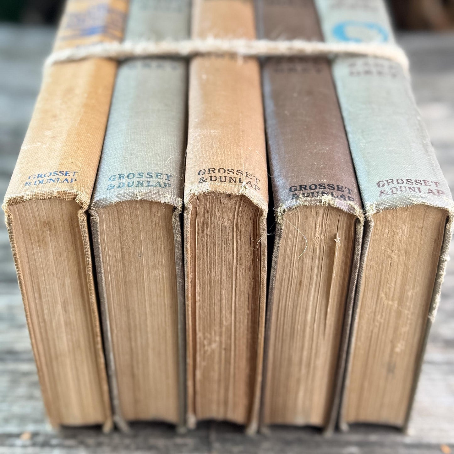 Antique Old West Zane Grey Novel Bundle in Orange and Brown